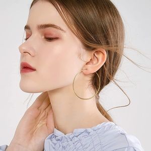 Gacimy large 14K plates gold hoop earrings